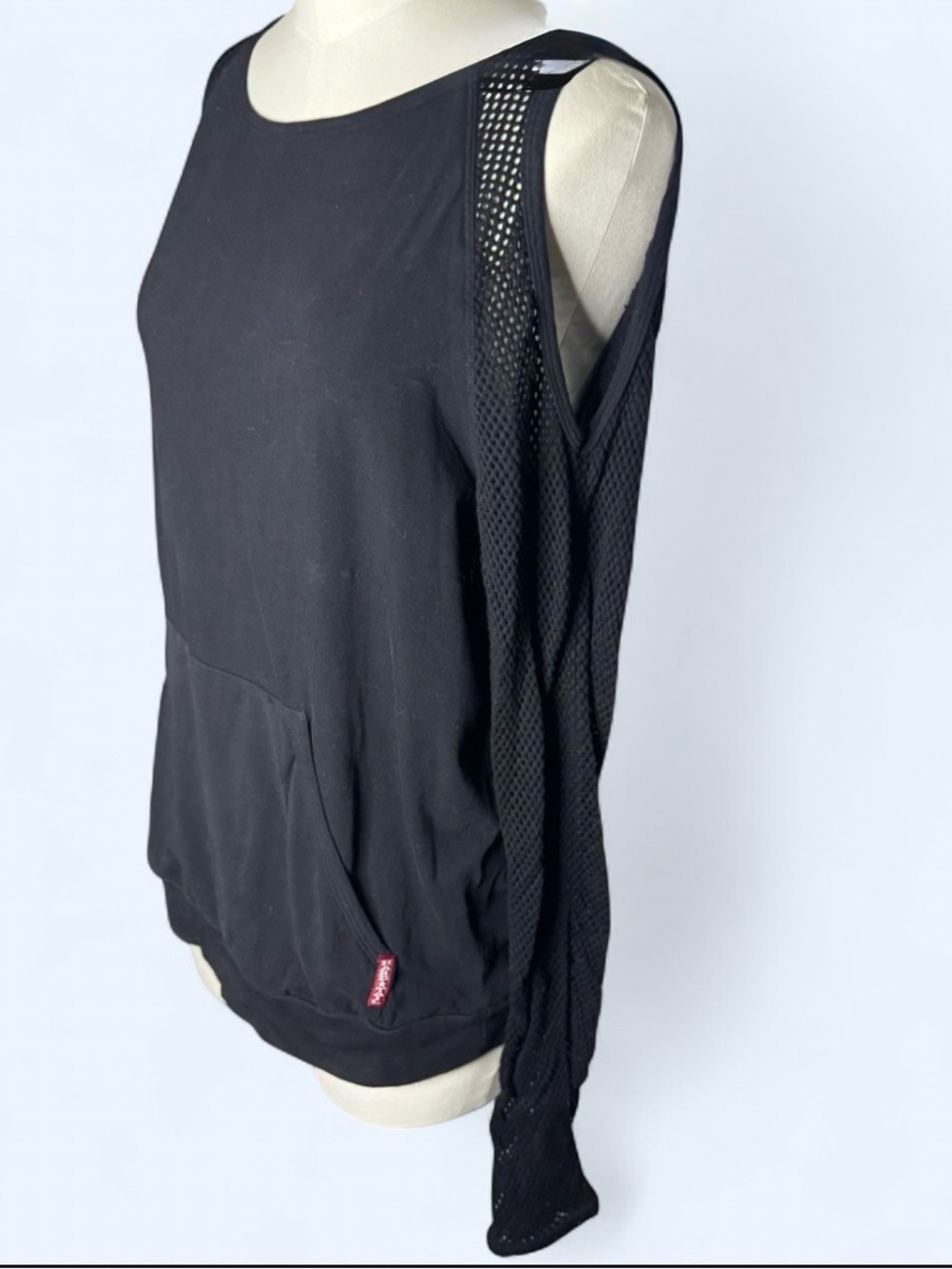 Hard Tail black Long Sleeve To cold shoulder with mesh arms